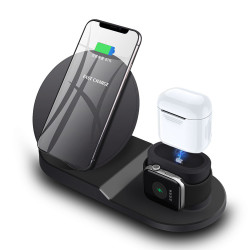 Станция Беспроводной зарядки 3 в 1 для телефона Часов и наушников Qi Dock Station N30