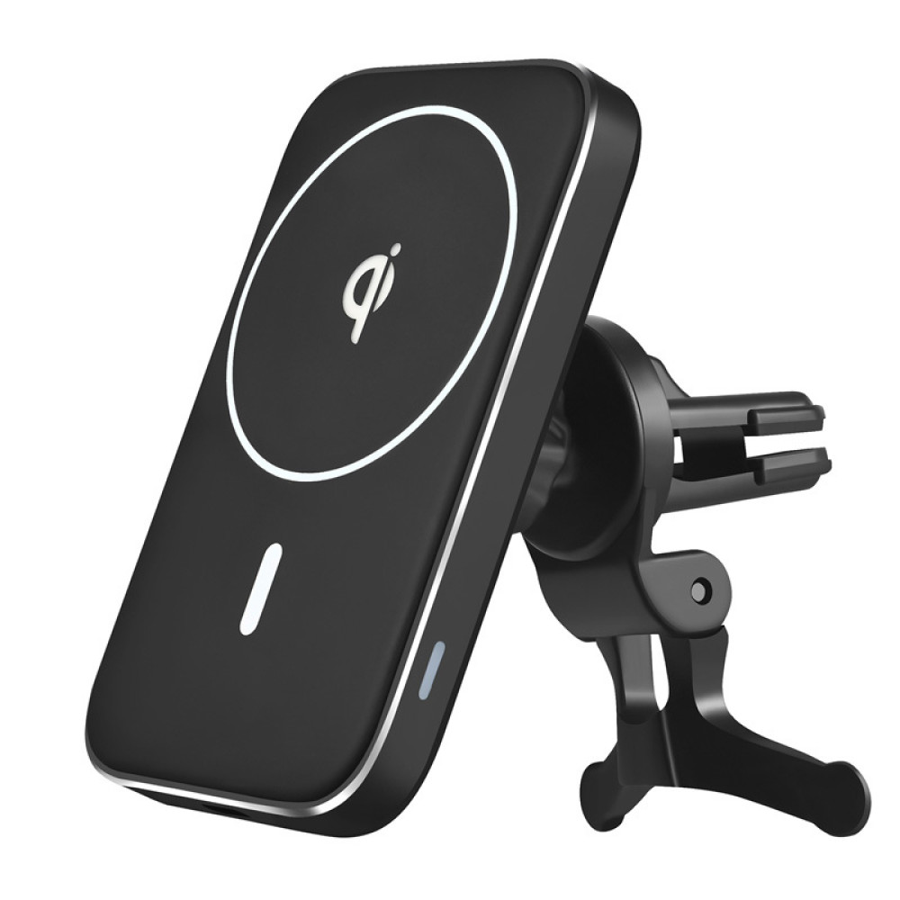 Магнитный автодержатель с беспроводной зарядкой 15 W Magnetic Car QN-D03 Qinetiq для Iphone 12/15 и Samsung