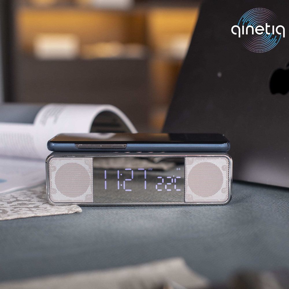 LED Часы с беспроводной зарядкой и Bluetooth-колонкой QINETIQ 2500
