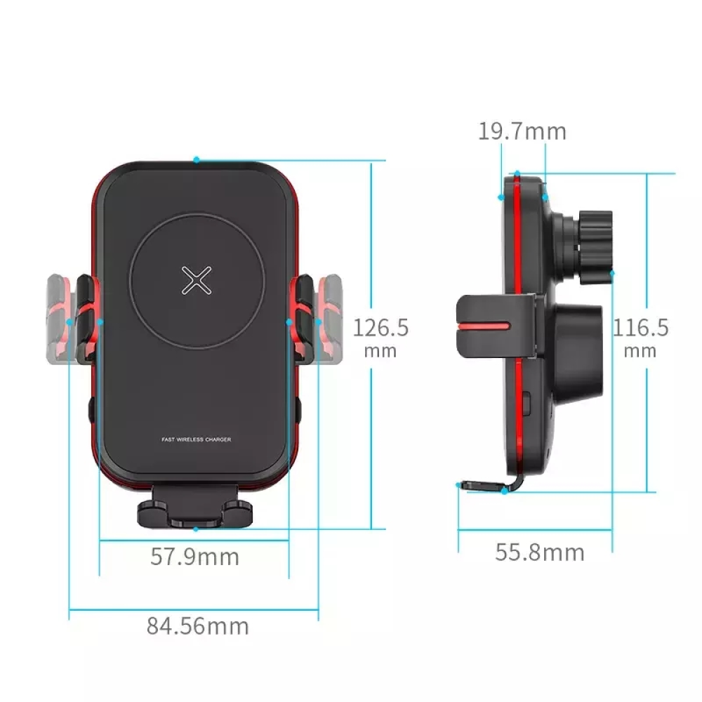 Автомобильный держатель с беспроводной быстрой зарядкой 15W CA80 Buddy Smart