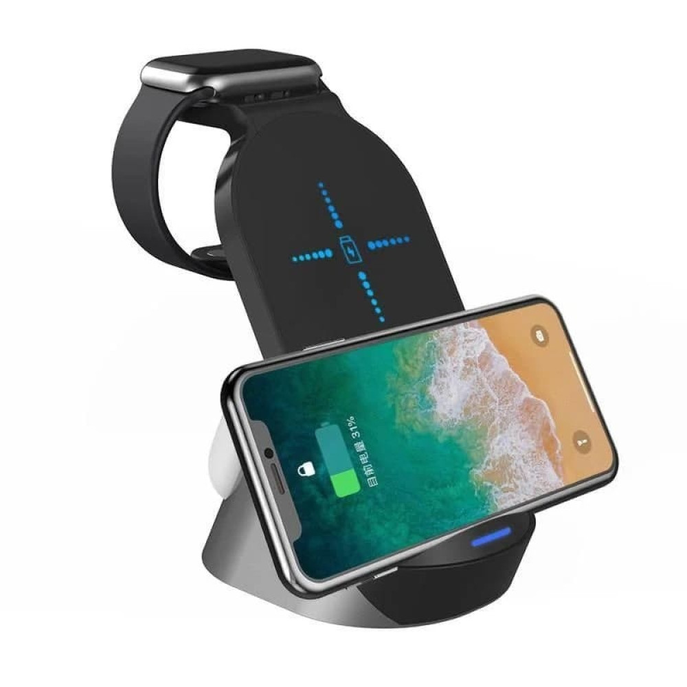 Беспроводное зарядное устройство Wireless Charger 3в1 HYD-H18 15W