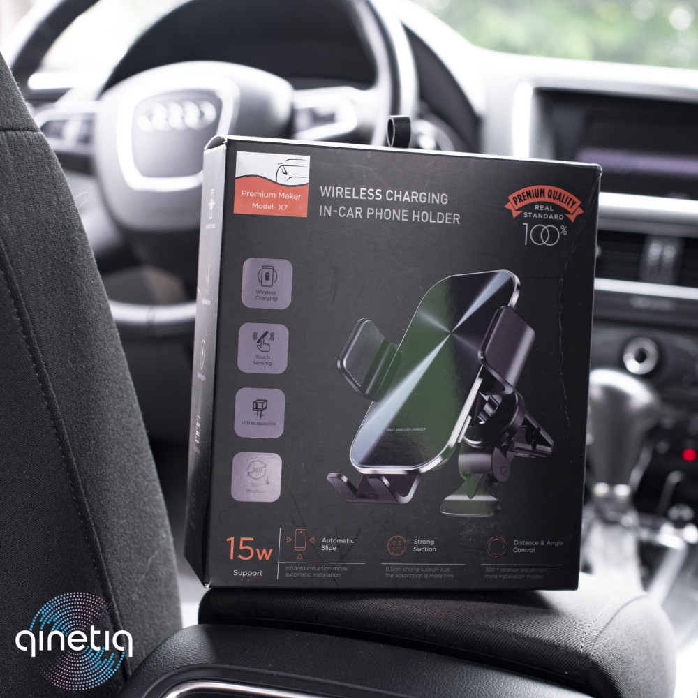 Сенсорный автодержатель с беспроводной зарядкой QINETIQ PRIME-X7 15W