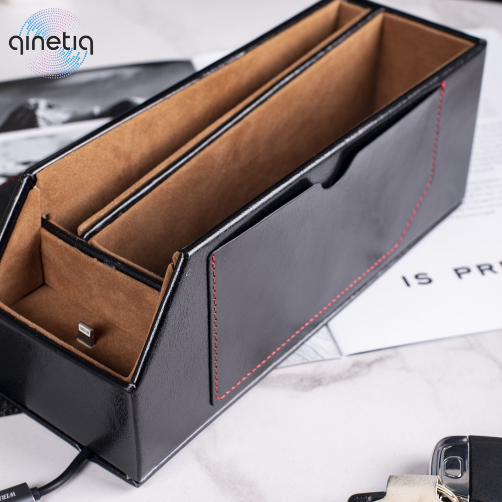Автомобильный органайзер 3в1 с беспроводной зарядкой 10W Wireless Car Storage Box Q9