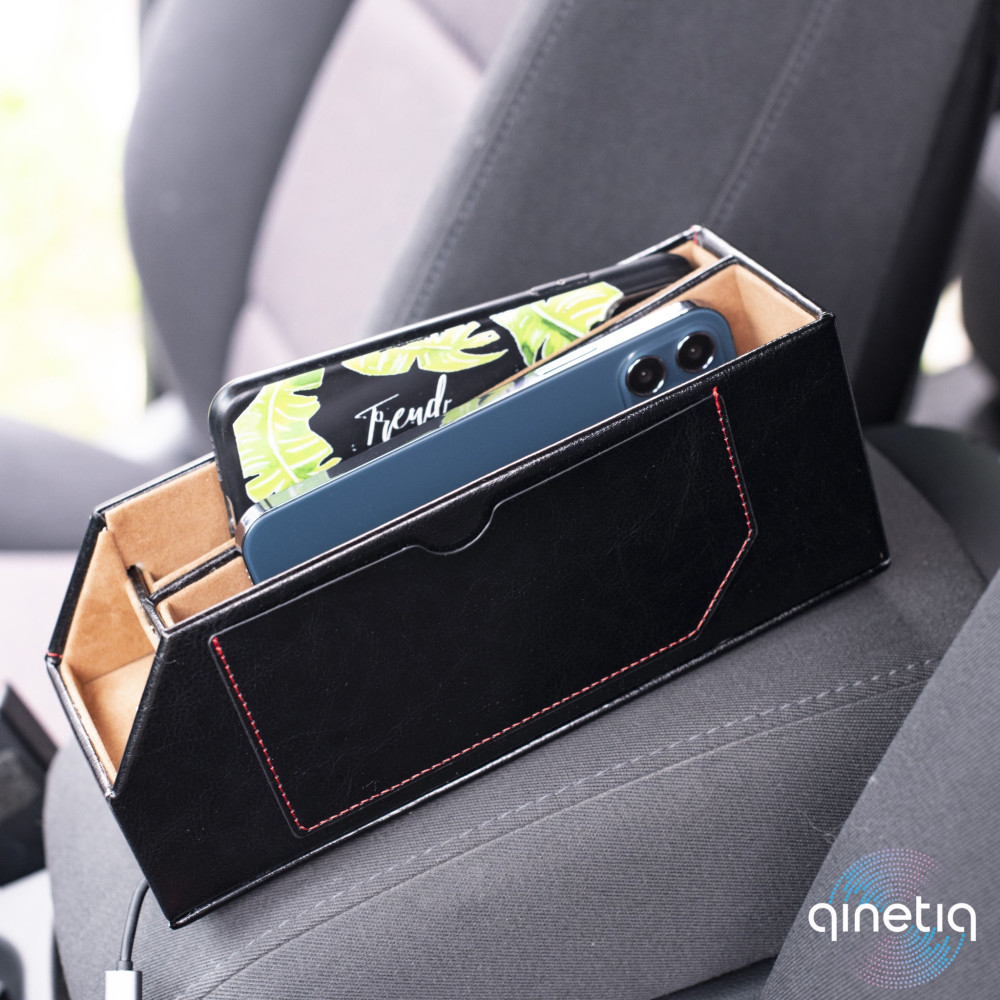 Автомобильный органайзер 3в1 с беспроводной зарядкой 10W Wireless Car Storage Box Q9