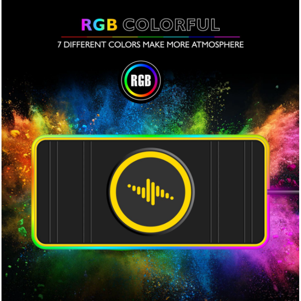 Автомобильный беспроводной зарядный коврик с RGB подсветкой QINETIQ A8 RGB 15W Car Wireless Pad&Airpods