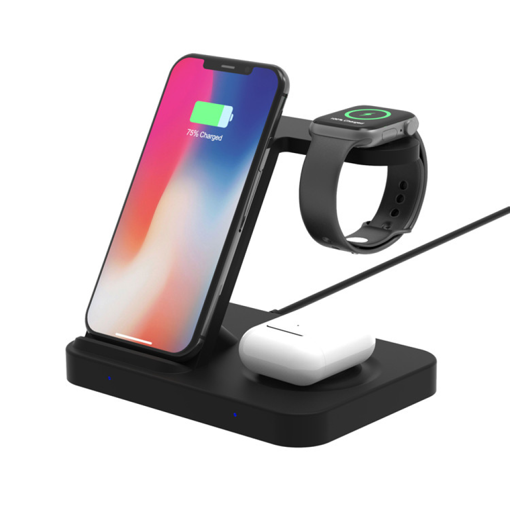 Станция беспроводной зарядки 15W Qi F16 для смартфона наушников и Samsung Watch