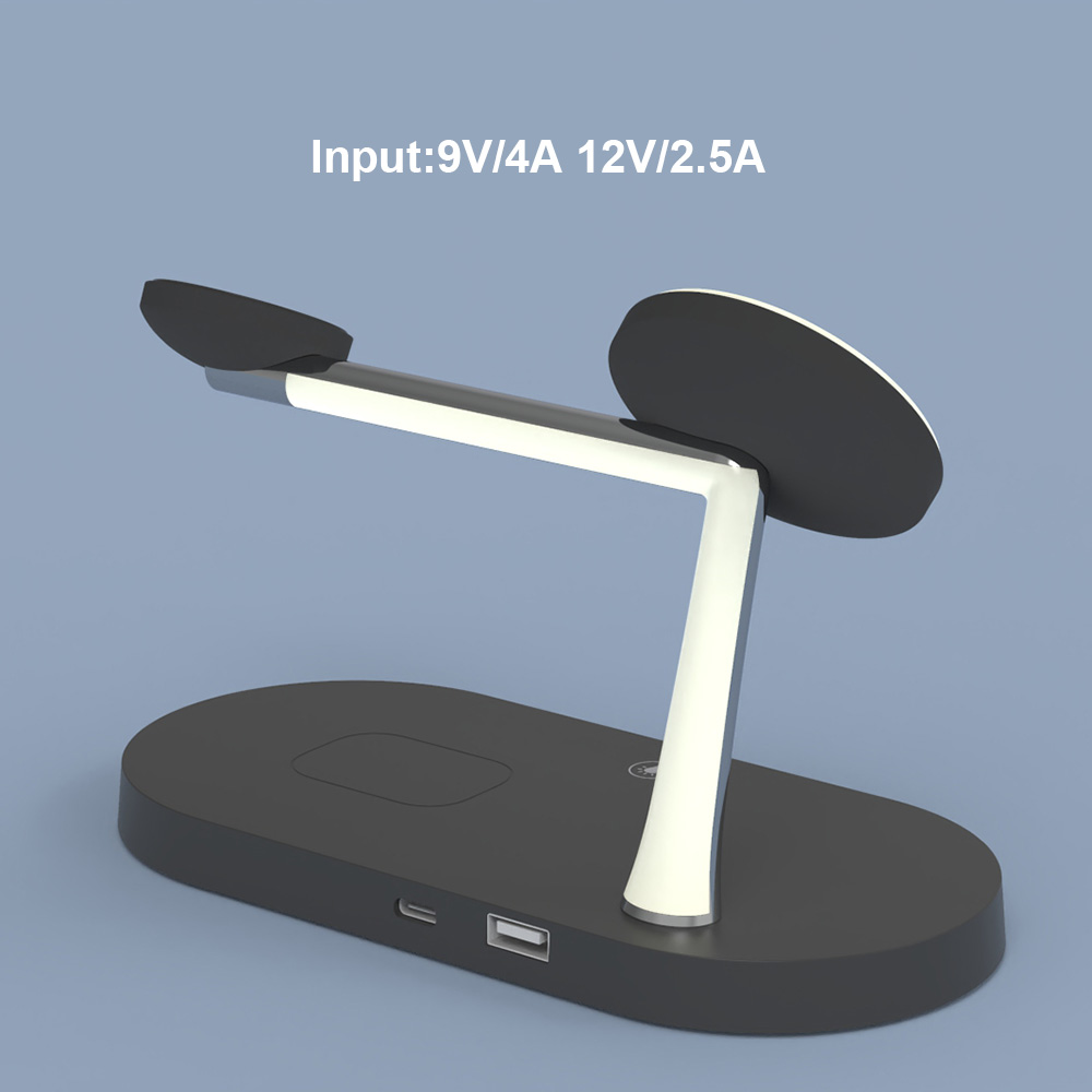 Док станция 3 в 1 QINETIQ Magsafe T268 33W для Apple iPhone 12/15, AirPods, iWatch (Qi certificated) черная