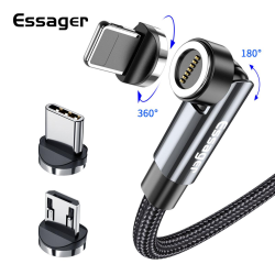 Кабель Essager Universal 540 Ratate 3A Magnetic USB Charging Cable Type-c 1m grey (EXCCXT-WXA0G)