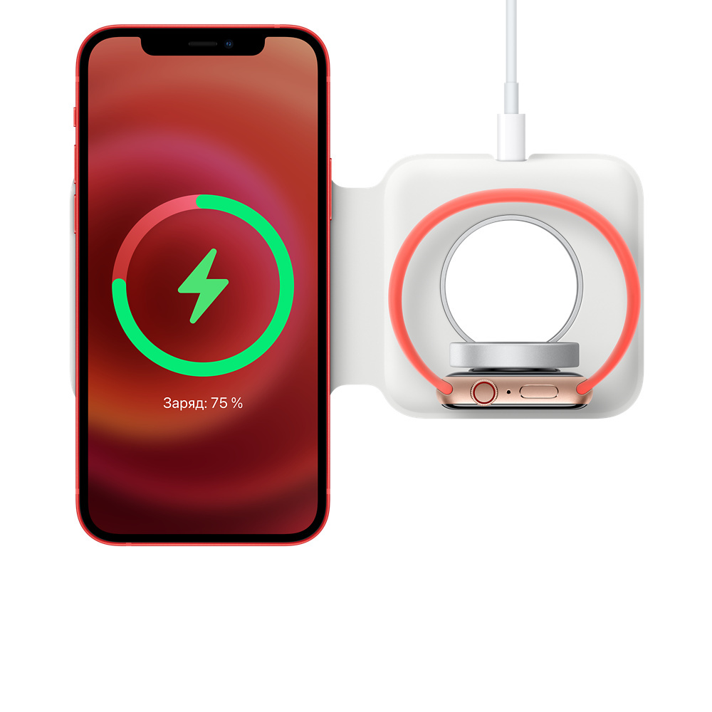 Беспроводное зарядное устройство MagSafe Duo 15W для Iphone 12/AirPods/iWatch