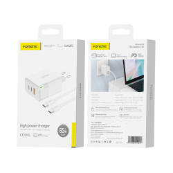 Сетевое зарядное устройство FONENG GAN 65W A+C+C 3-Port GaN Charger 65W с кабелем type C