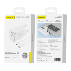 Сетевое зарядное устройство FONENG USB-C 2-Port GaN Charger 35W с кабелем Type-C to Type-C