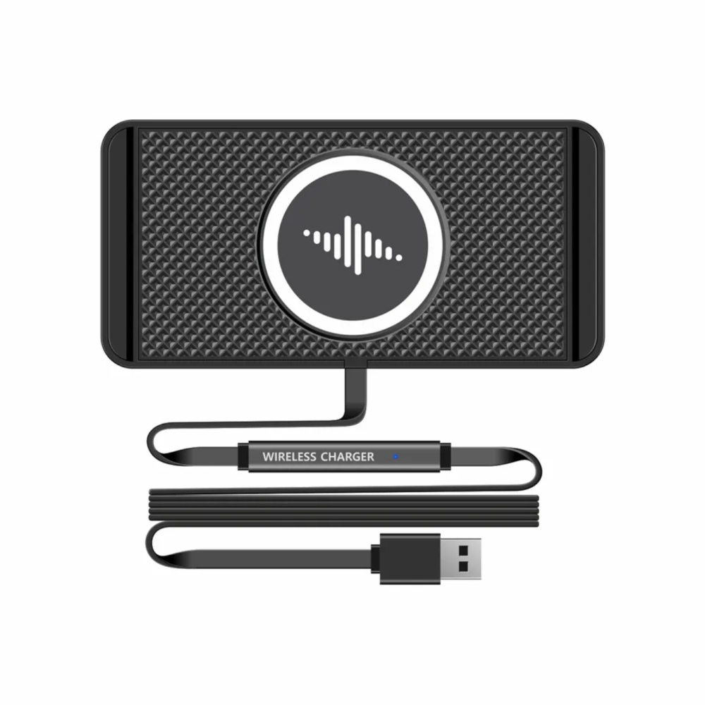 Силиконовый коврик в авто с беспроводной зарядкой QINETIQ Car Wireless Pad A1 15W (New Design)