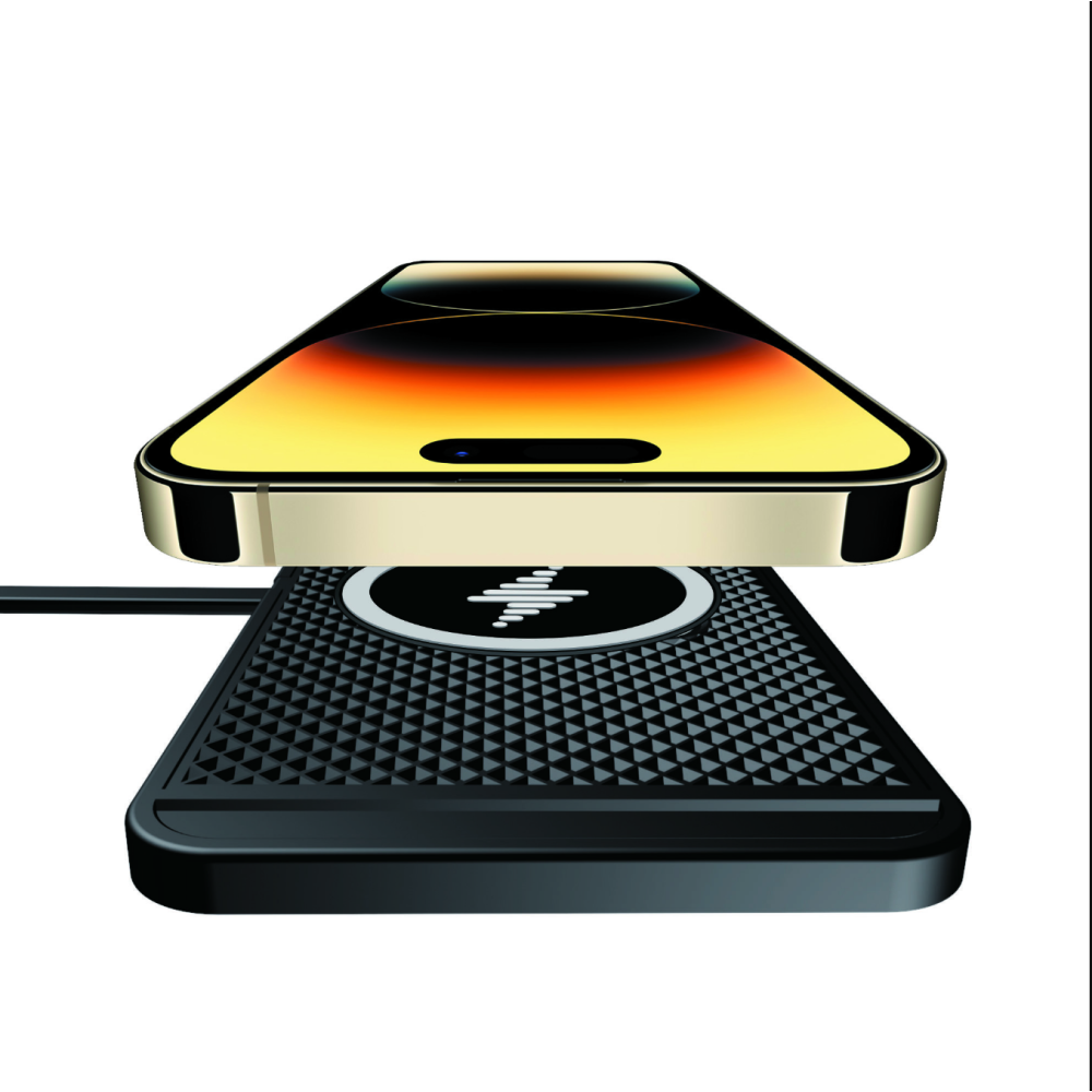 Силиконовый коврик в авто с беспроводной зарядкой QINETIQ Car Wireless Pad A1 15W (New Design)