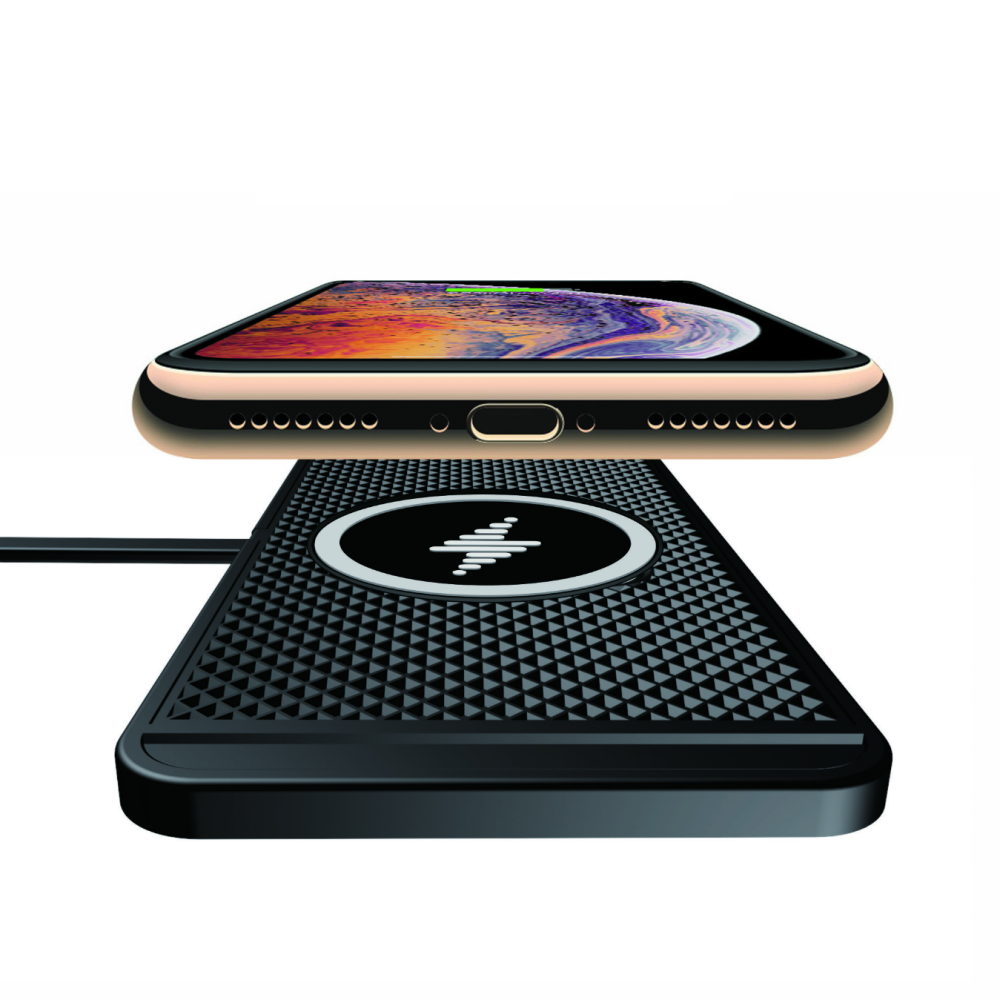 Силиконовый коврик в авто с беспроводной зарядкой QINETIQ Car Wireless Pad A1 15W (New Design)