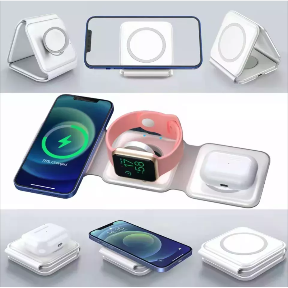 Магнитное беспроводное ЗУ 3 в 1 для iPhone 13/12/Apple Watch/AirPods for Magsafing Trio Charing dock