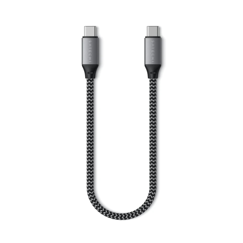 Кабель для синхронизации данных 25 см Satechi USB-C to USB-C Cable 100W Space Gray ST-TCC10M