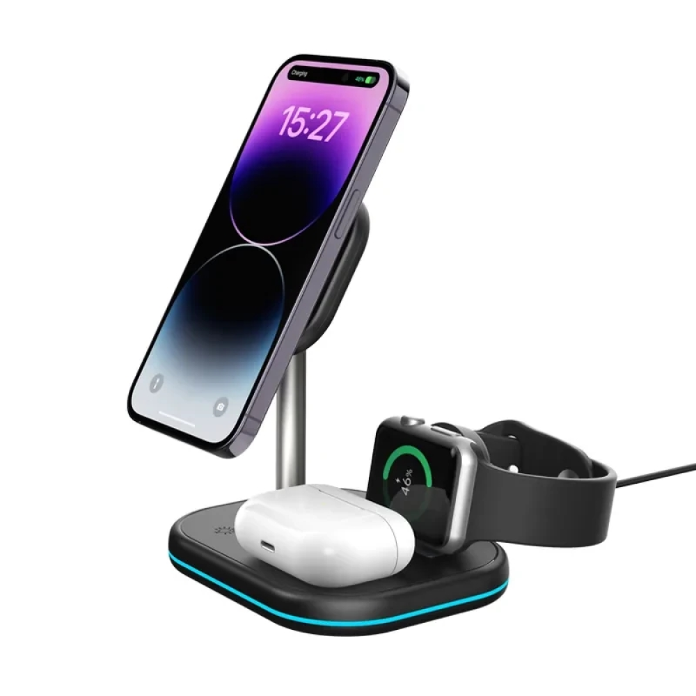 Многофункциональная Беспроводная магнитная док-станция 3 в 1 Magsafe Z25 15W для Apple iPhone
