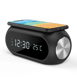 Беспроводная зарядка с LED Часами HiTech Wireless Charger 15W Qi W228