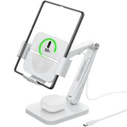 Настольная беспроводная зарядка, подставка 2 в 1 PSE 30W для Samsung Z Fold 2-4, Flip, iPhone, AirPods