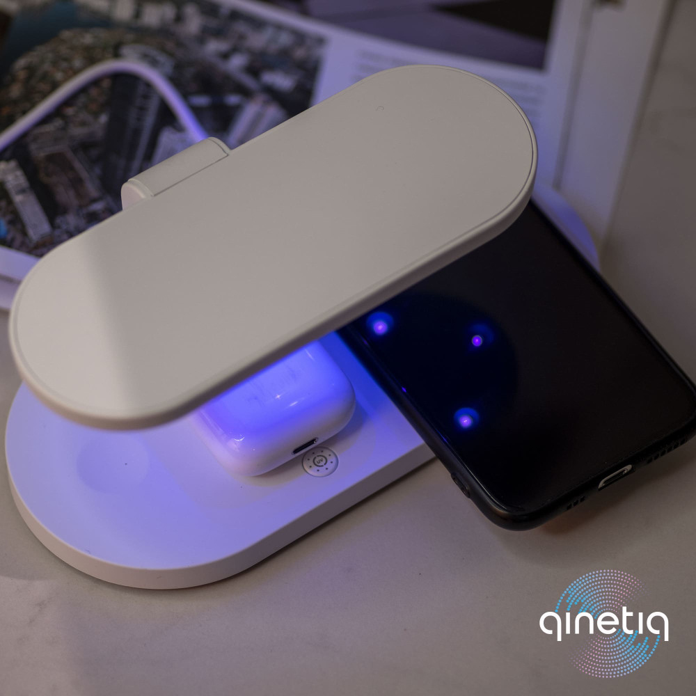 Cтанция беспроводной зарядки Fast 15W 3in1 с ультрафилетовым стерилизатором QINETIQ-Z7A