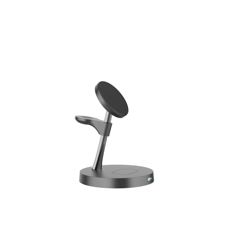 Магнитная беспроводная зарядная док-станция 3 в 1 MagSafe Qi2 Т269D 25W для iPhone 12/15, Apple/Galaxy Watch и AirPods/Galaxy Buds черная