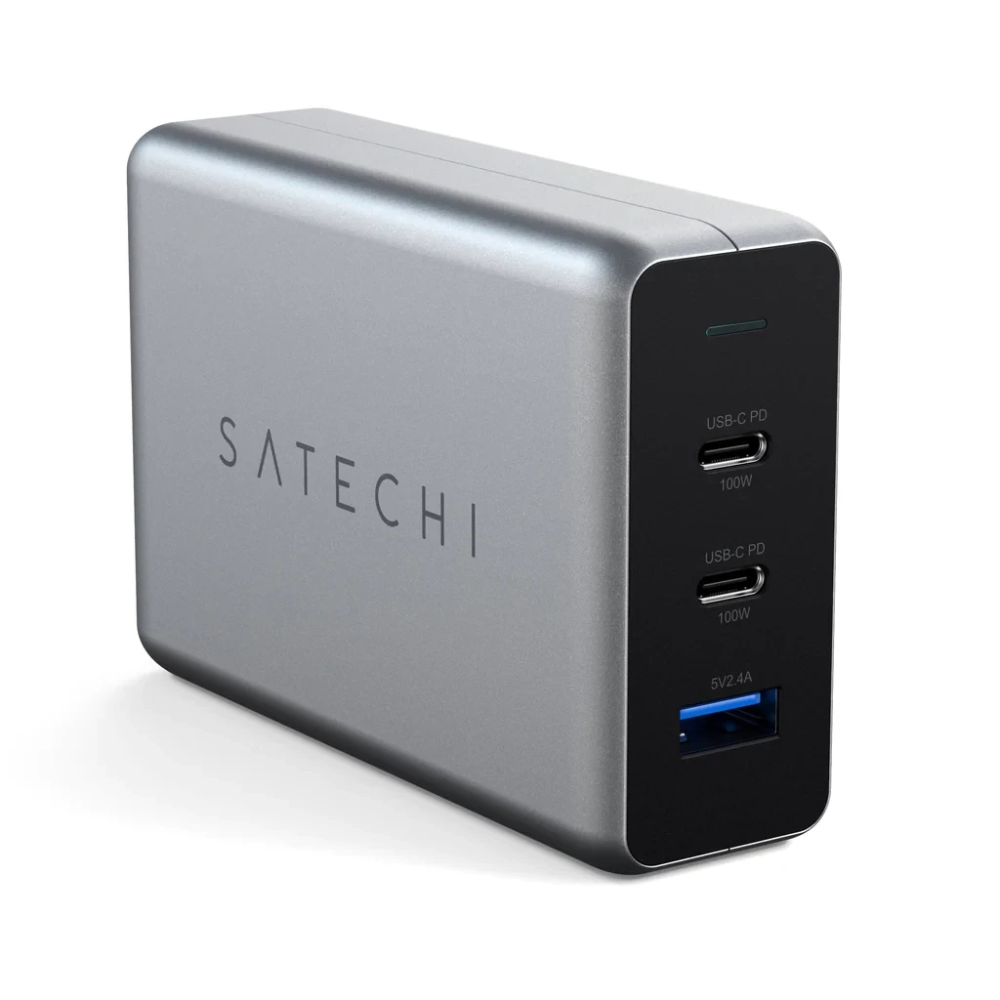 Сетевой адаптер для зарядки Satechi 100W USB-C PD Compact Gan Charger Space Gray (ST-TC100GM-EU)