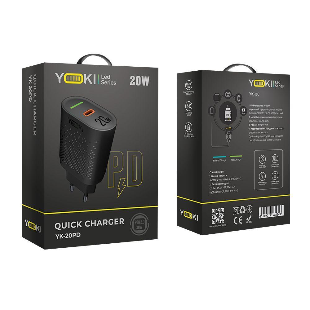 Зарядное устройство Yoki Led Series YK-20PD 20W Черный