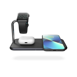 Док-станция беспроводной зарядки 3 в 1 Zens для техники Apple iPhone/iWatch/AirPods Black