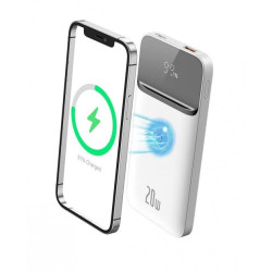 Повербанк BASEUS Magnetic 20W 10000mAh white с беспроводной зарядкой