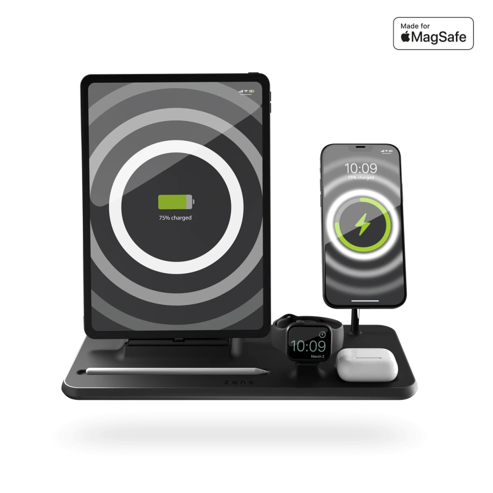 Магнитная беспроводная док-станция 4в1 для Apple iPhone/iWatch/AirPods/iPad Zens MagSafe
