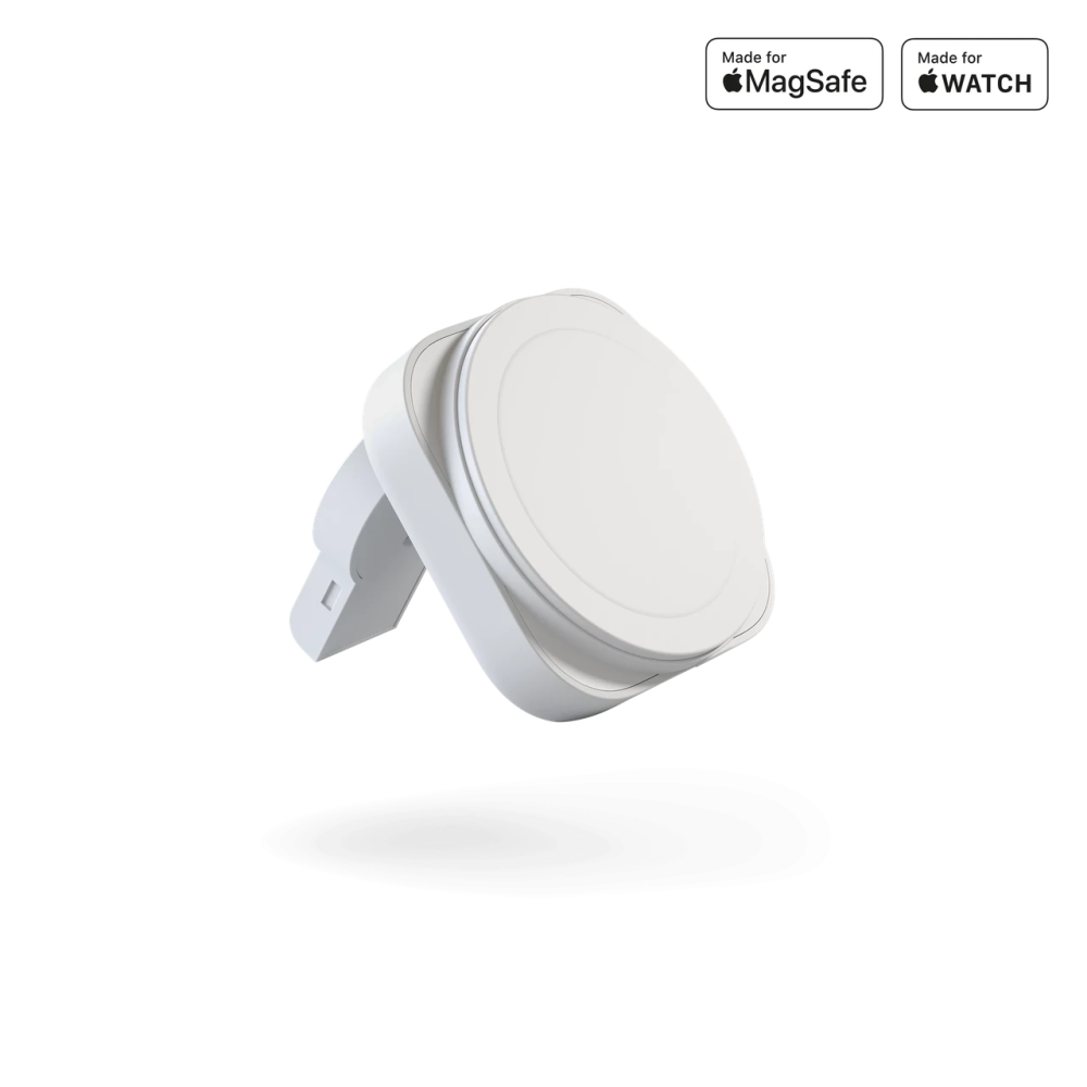 Беспроводная зарядная док-станция 2в1 для техники Apple iPhone/iWatch Zens White