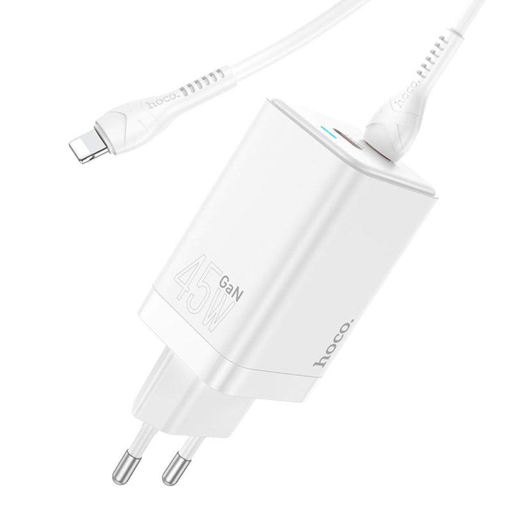 Сетевое зарядное устройство Hoco N23 GAN Starlight PD45W Type-C to Type-C адаптер для зарядки гаджетов