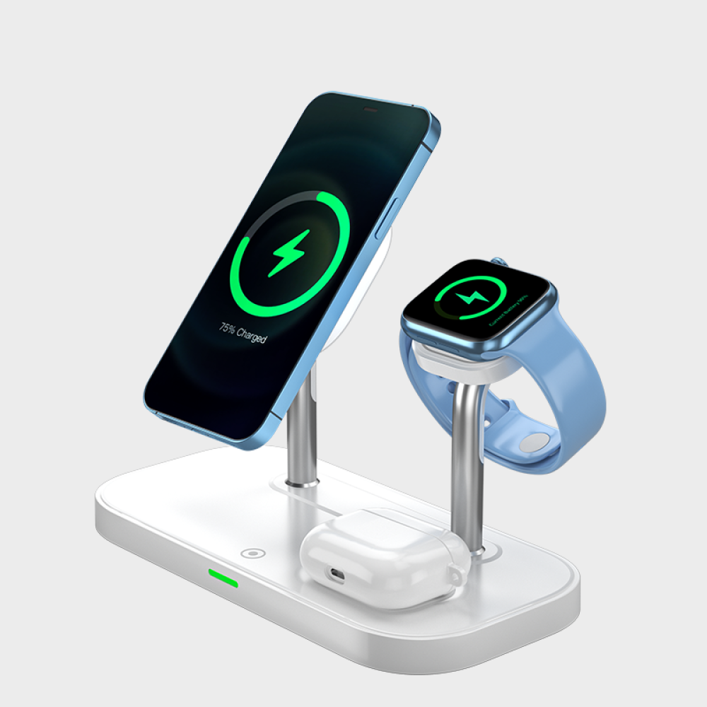 Док станция 3 в 1 QINETIQ Magsafe QN-X1 26W для Apple iPhone 12/15, AirPods, iWatch