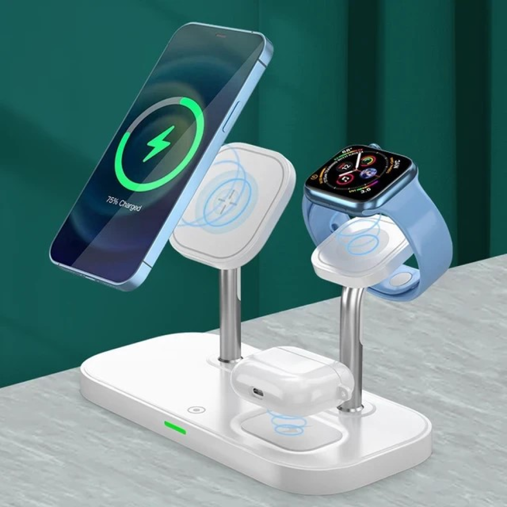 Док станция 3 в 1 QINETIQ Magsafe QN-X1 26W для Apple iPhone 12/15, AirPods, iWatch