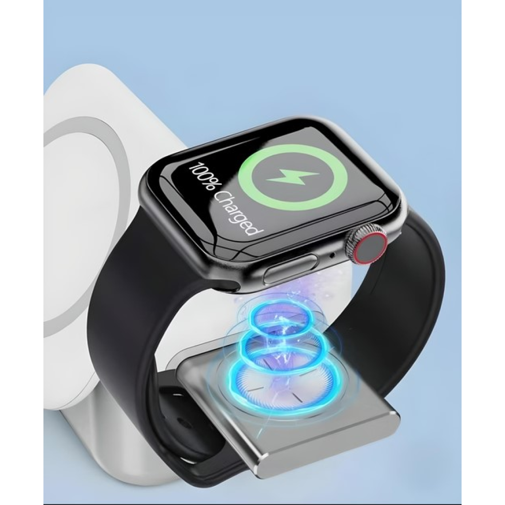 Беспроводная док-станция Куб 3 в 1 для Apple iPhone 12 и 15 AirPods iWatch QN-31 15W Magsafe QinetiQ