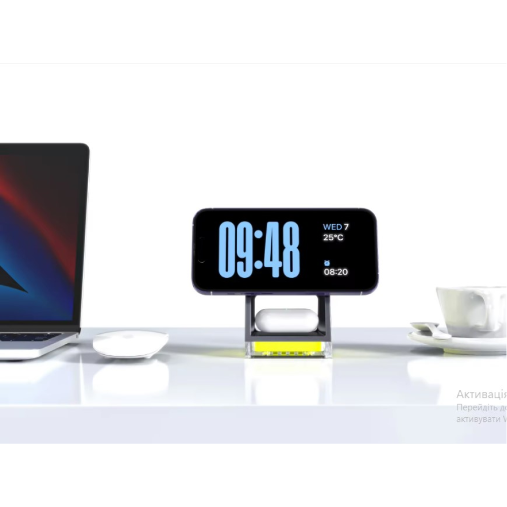 Беспроводная док-станция 3 в 1 для Apple iPhone 12 и 15 AirPods iWatch QN-83 15W Magsafe Черный QinetiQ