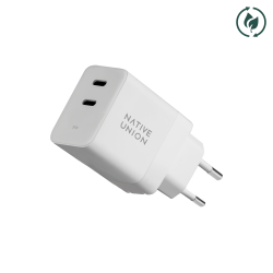 Сетевое зарядное устройство для телефона и другой техники Native Union Fast 35W Dual USB-C Port White