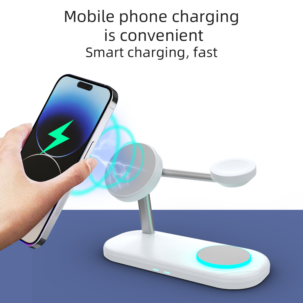Беспроводная зарядка для Apple iPhone 12 и 15 AirPods iWatch QN-9A 15W Magsafe Черный