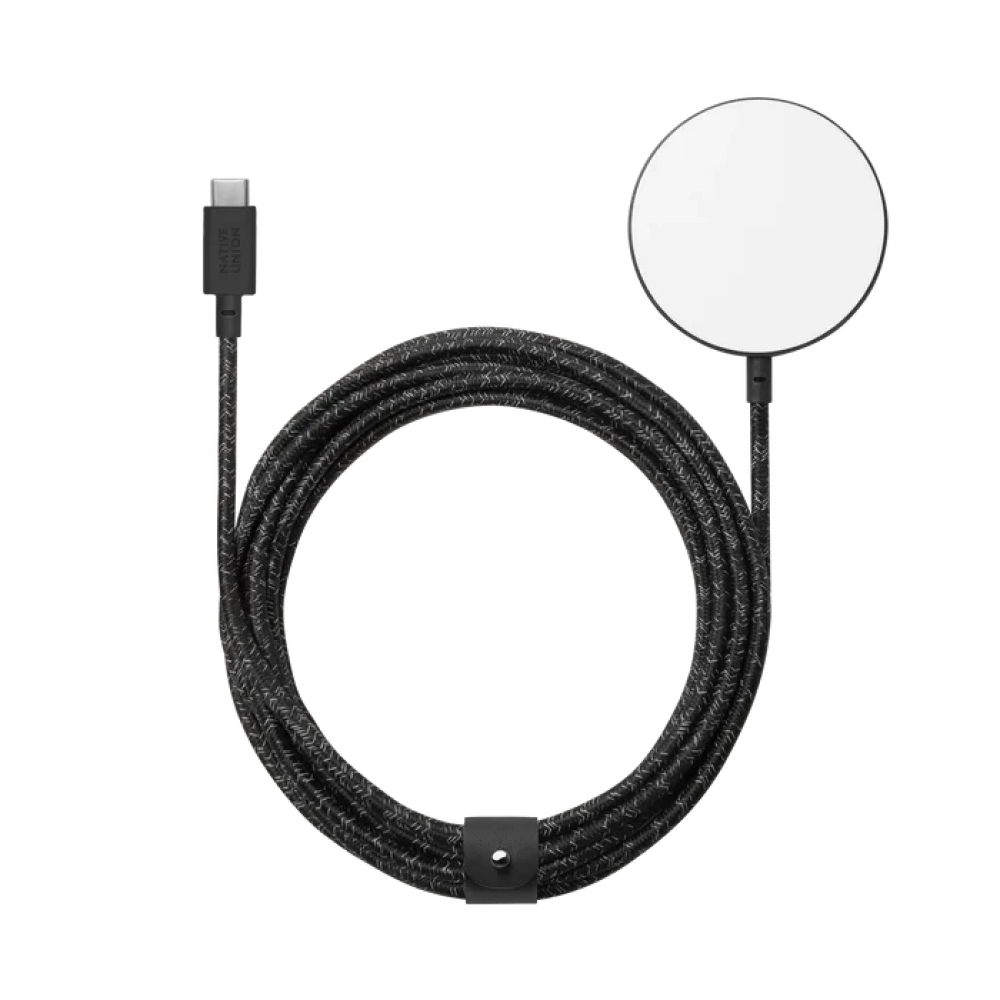 Магнитное беспроводное зарядное устройство для Apple iPhone 12-15 Magsafe Native Union Snap Magnetic Black