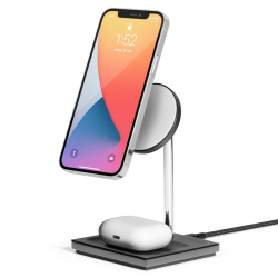 Магнитное беспроводное зарядное устройство Native Union Snap 2-in-1 Black для Apple iPhone 12-15/AirPods