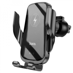 Автодержатель для телефона Hoco CA202 15W black крепление с беспроводной зарядкой