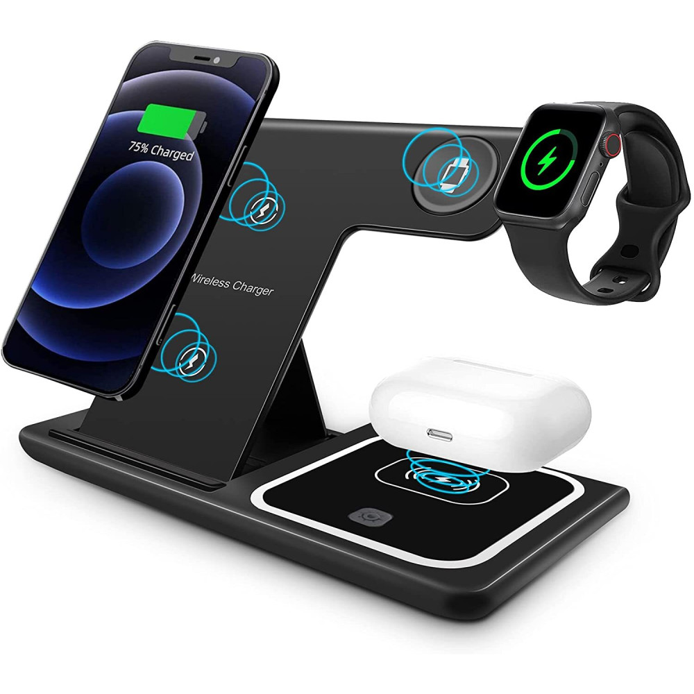 Складная станция беспроводной зарядки 3 в 1 15W XO WD05 for iPhone/iWatch/AirPods