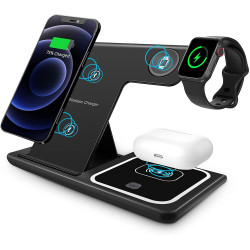 Складная станция беспроводной зарядки 3 в 1 15W XO WD05 for iPhone/iWatch/AirPods