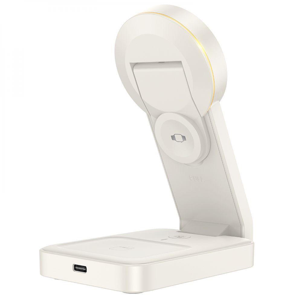 Складная беспроводная док-станция 3 в 1 Magsafe Q79 25W для Apple iPhone 12/15, iWatch, AirPods White