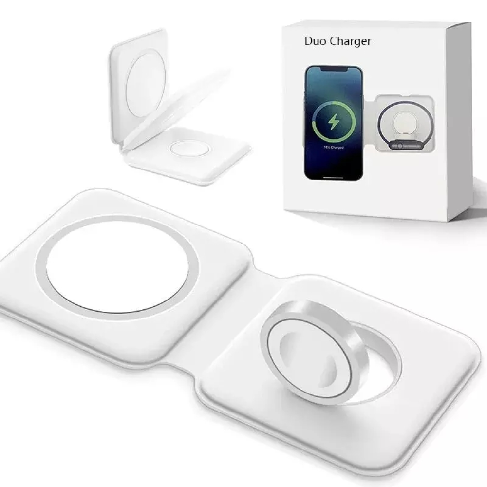 Магнитная беспроводная зарядка 15W для iPhone 12/13 и iWatch for Magsafing DUO Charing dock