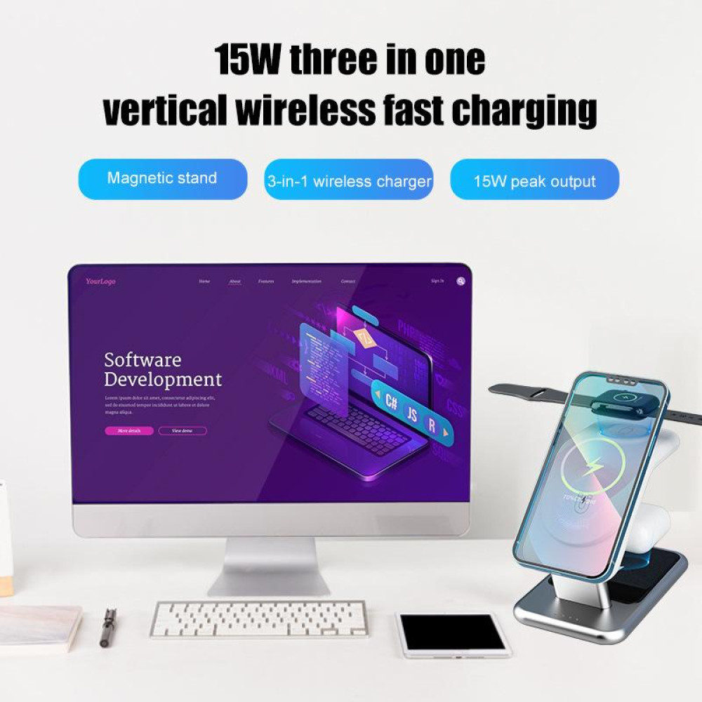 Беспроводная док станция JJT-Y10 с MagSafe 3in1 15W