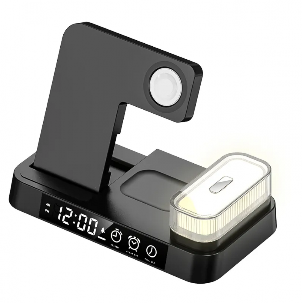 Док станция A37 5in1+Lamp/Alarm Clock 30W для Apple IPhone, iWatch, AirPods