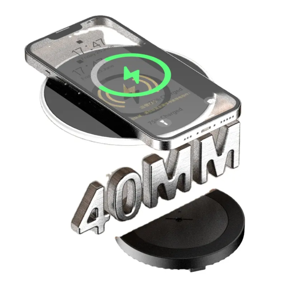 Скрытая беспроводная зарядка 10W/40 mm QINETIQ М40 Fast Charge