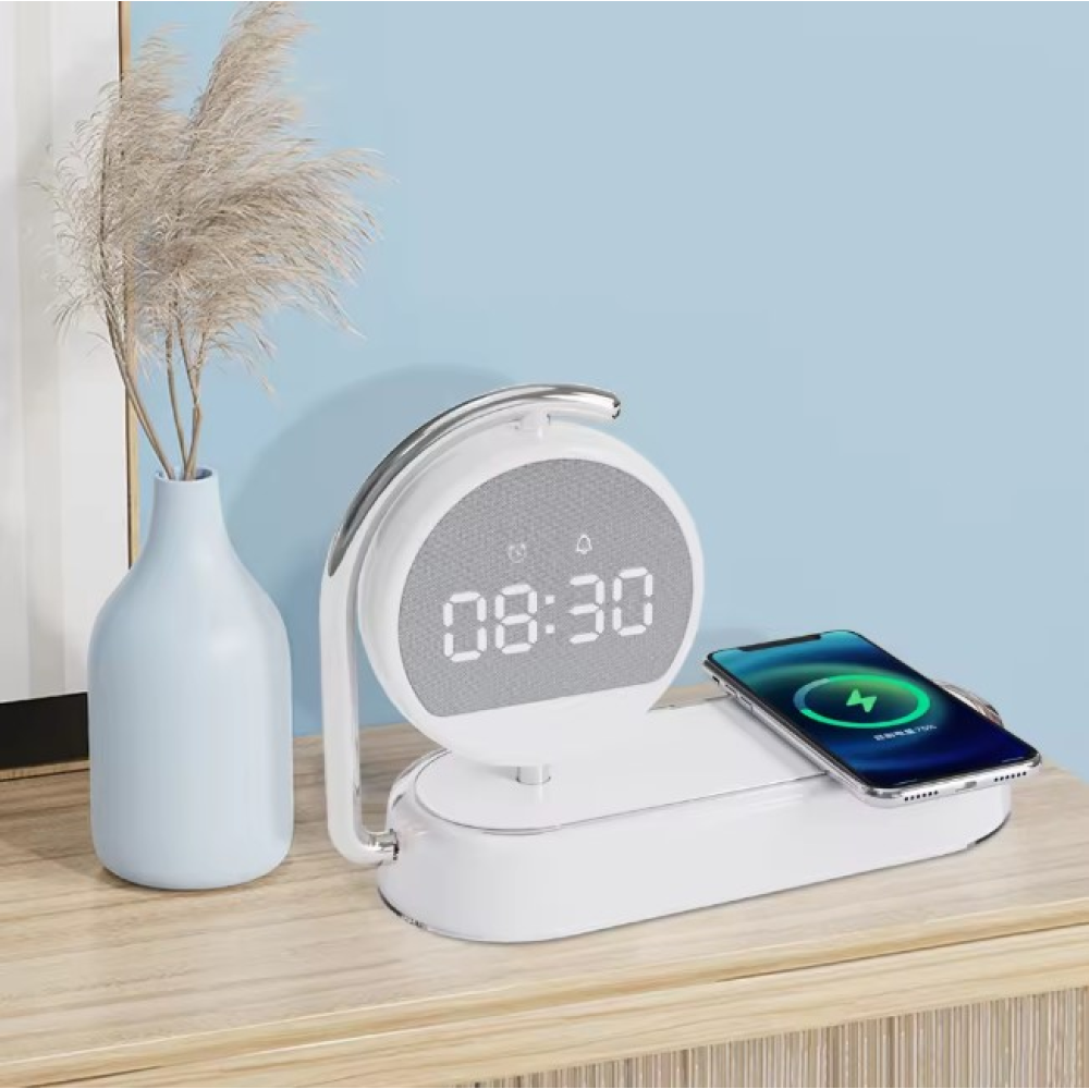 Станция беспроводной зарядки с часами и светильником LED QinetiQ QN-01 15W Samsung iPhone