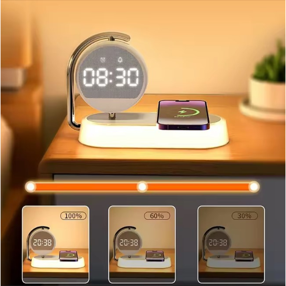 Станция беспроводной зарядки с часами и светильником LED QinetiQ QN-01 15W Samsung iPhone
